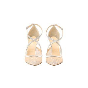 Christian Louboutin Silver Twistissima Strass Heeled Pump - Size 11